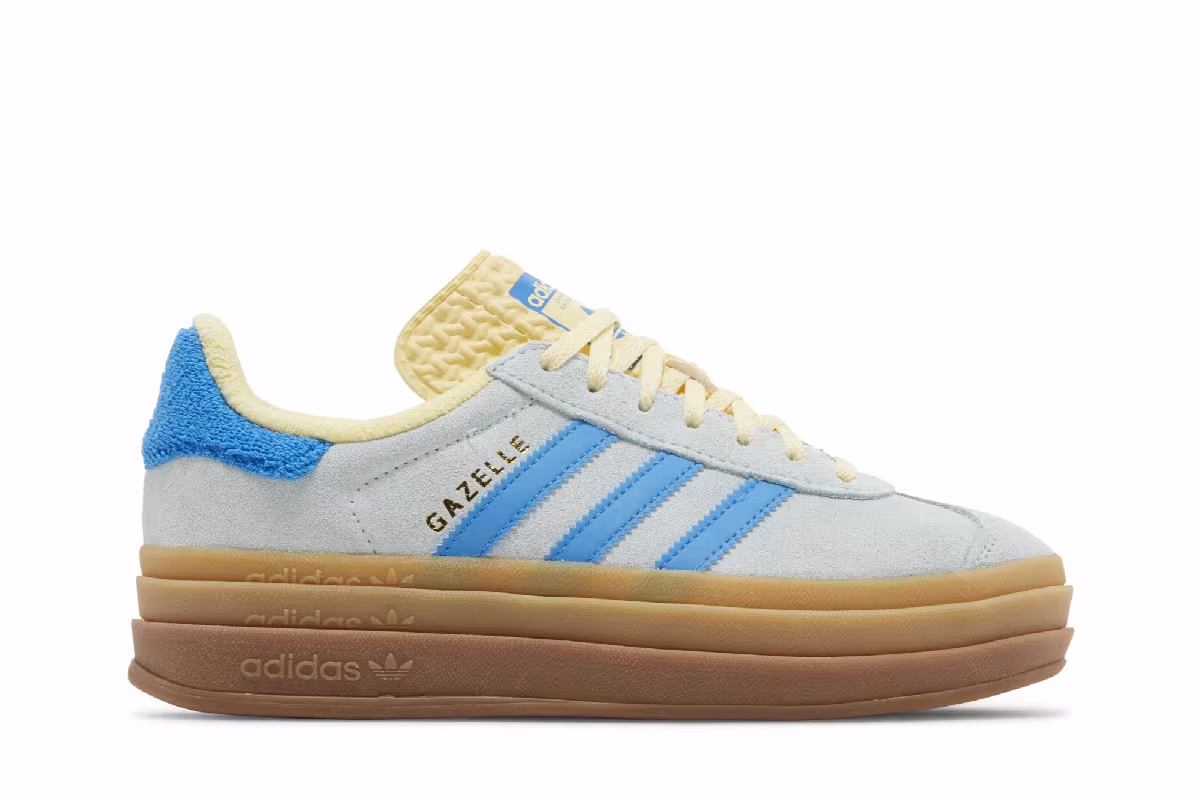 adidas Women's Gazelle Bold Almost Blue Yellow, view 2