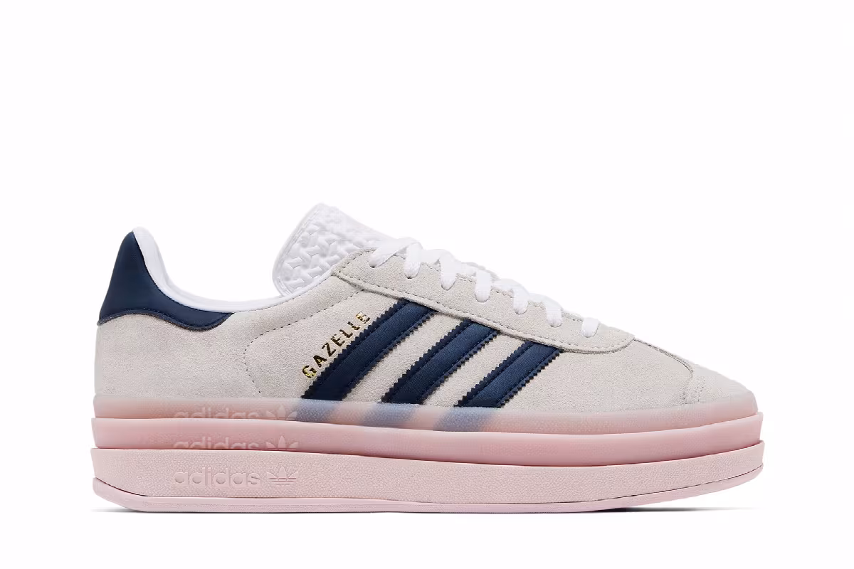 adidas Women's Gazelle Bold White Clear Pink Indigo, view 2