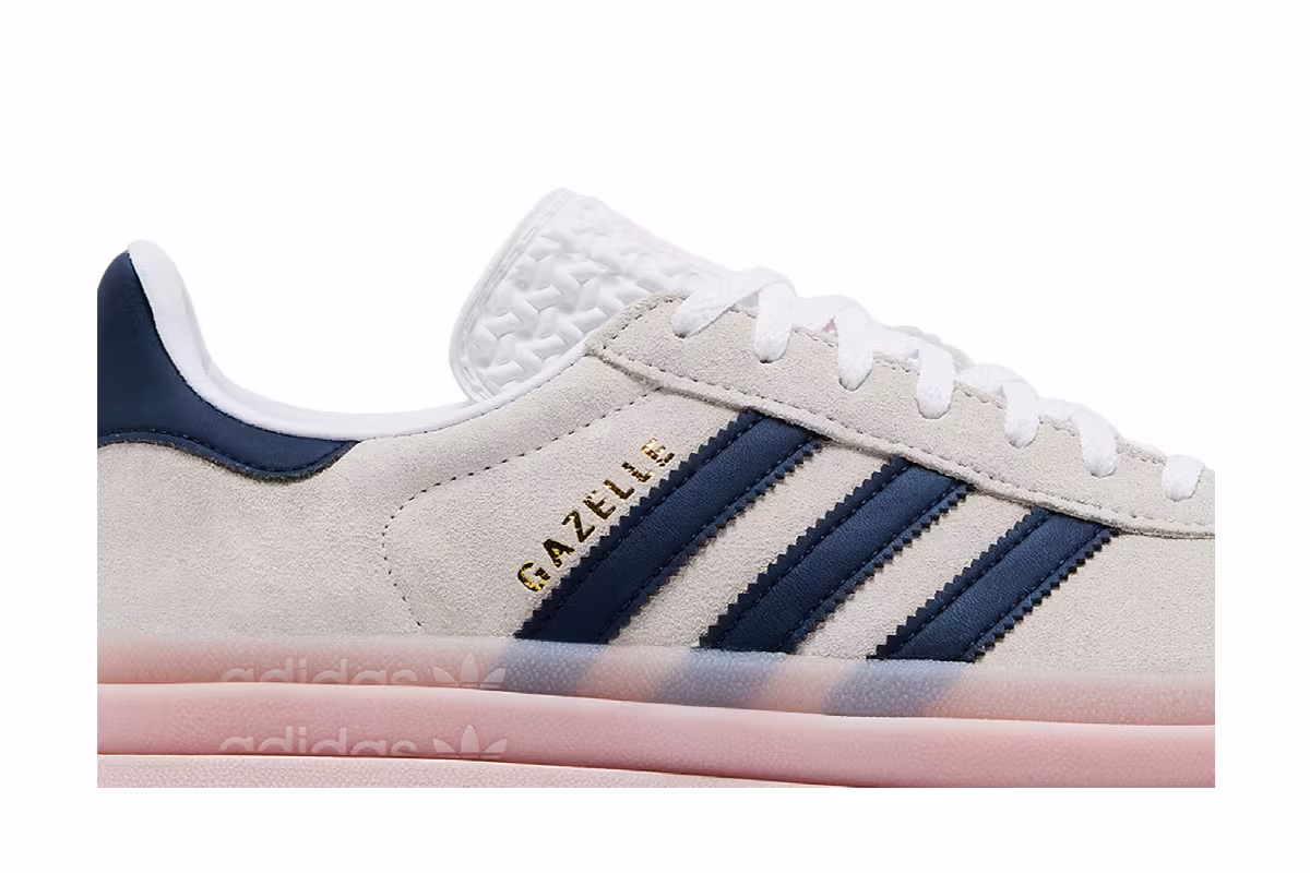 adidas Women's Gazelle Bold White Clear Pink Indigo, view 3