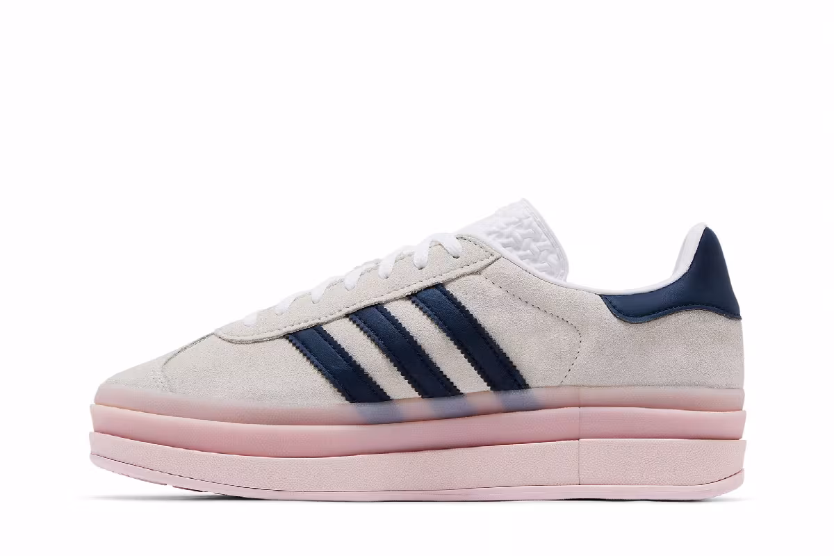 adidas Women's Gazelle Bold White Clear Pink Indigo, view 4