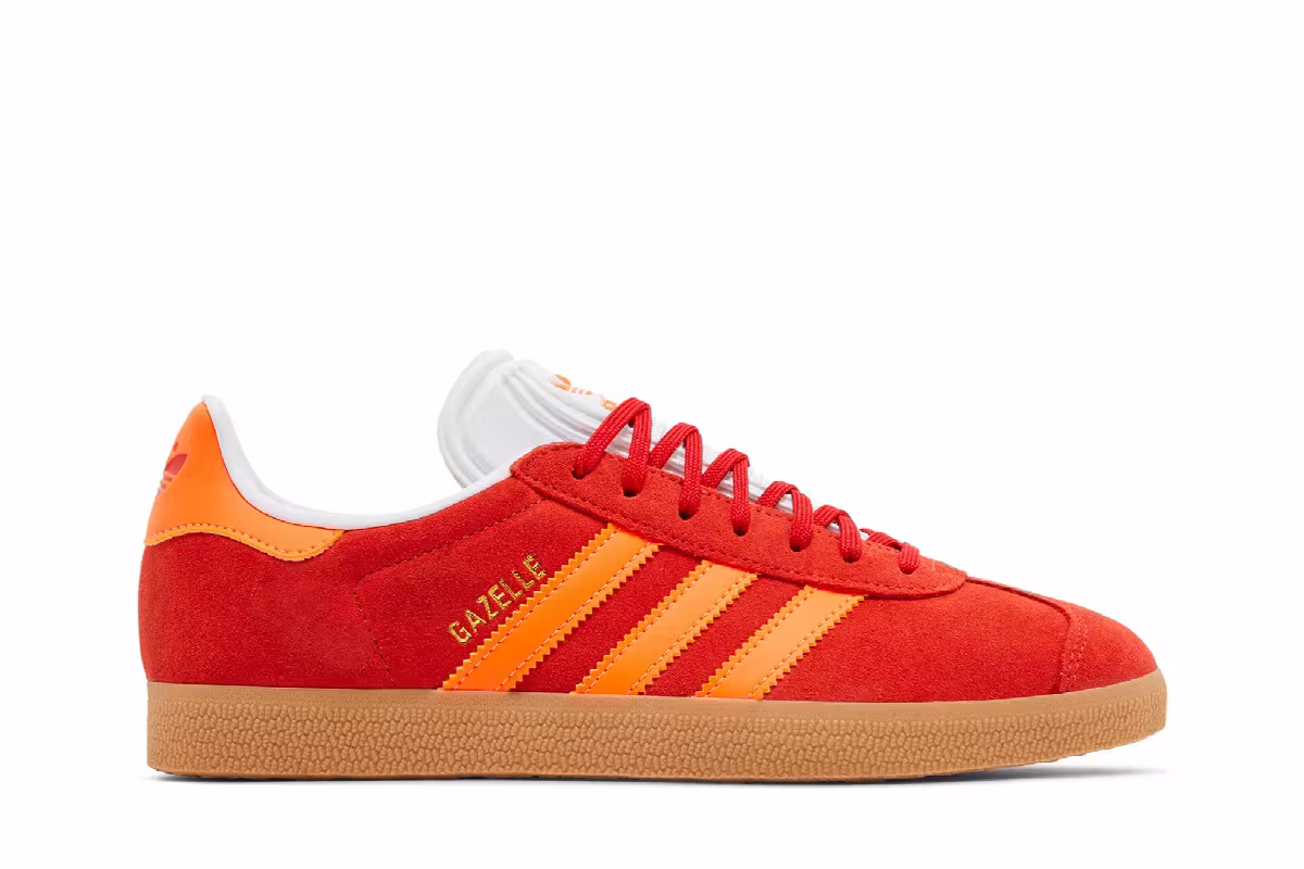 adidas Women's Gazelle Red Solar Orange, view 2