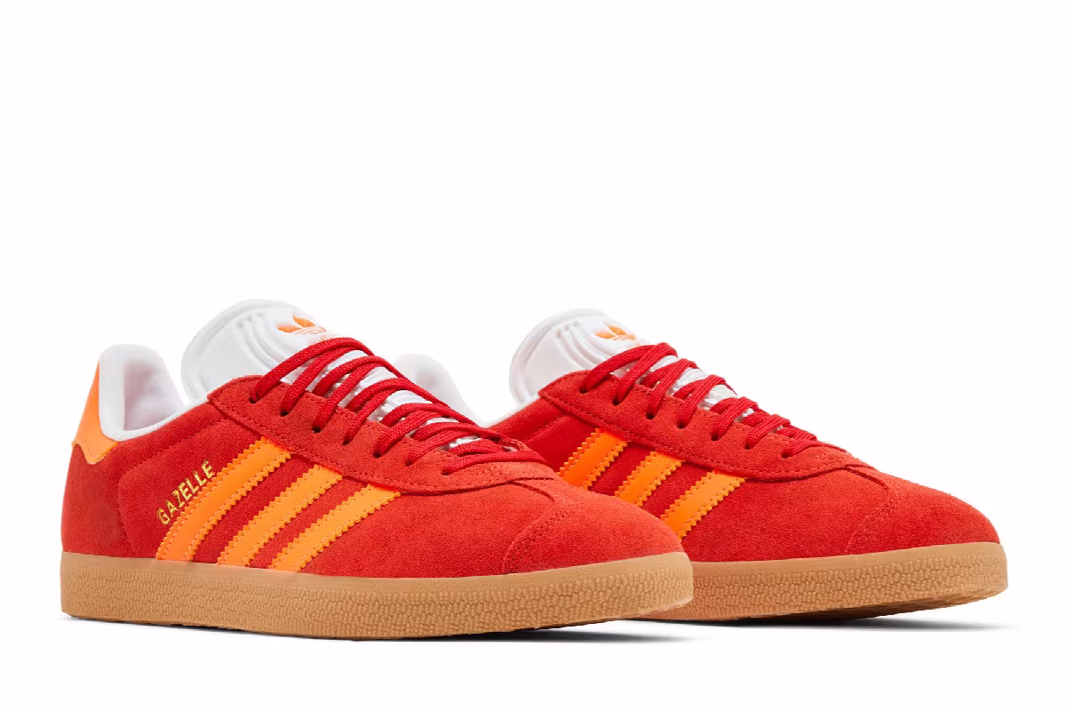 adidas Women's Gazelle Red Solar Orange, view 9