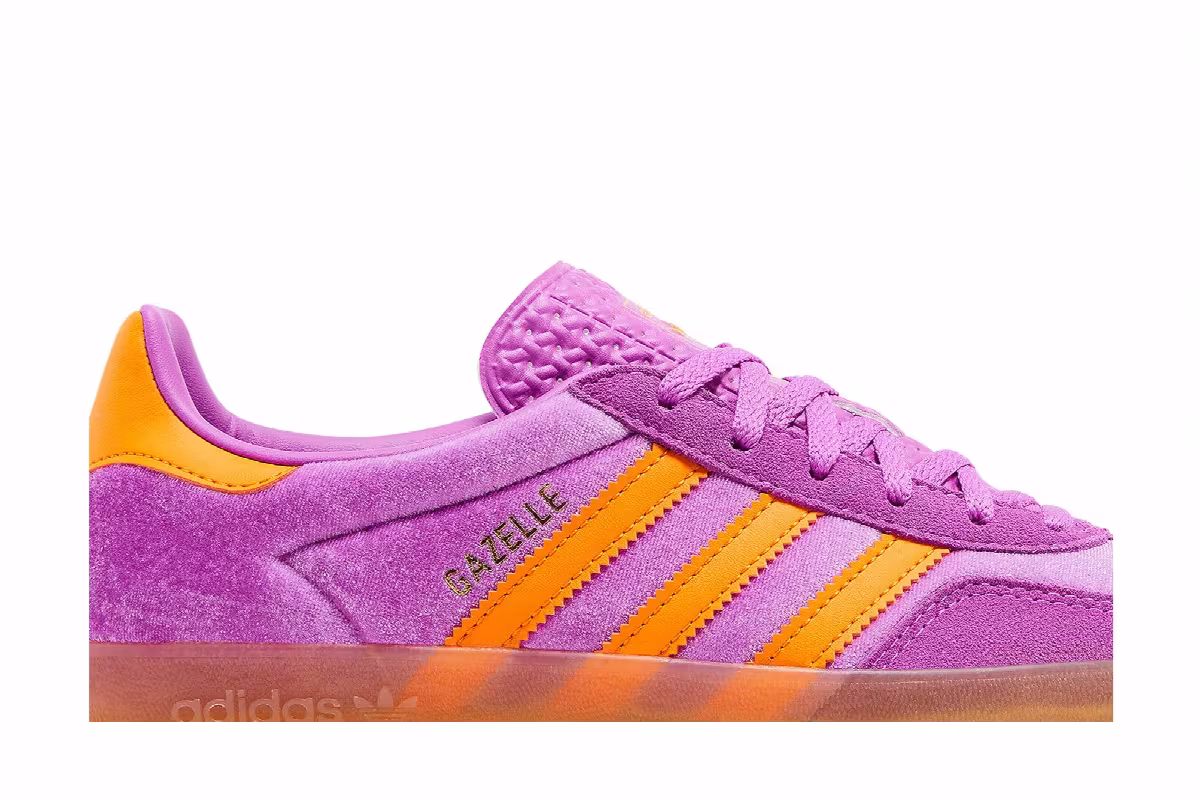 adidas Women's Gazelle Indoor Purple Burst Equipment Orange, view 3