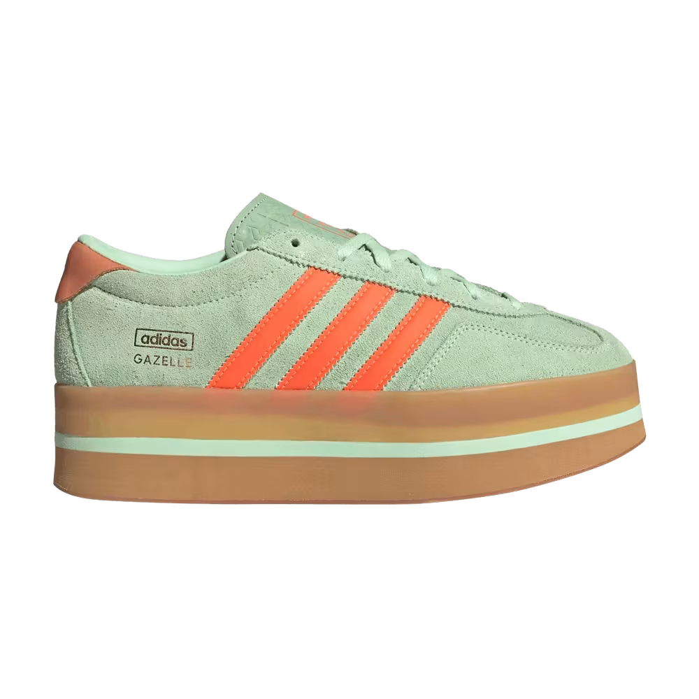 adidas Women's Gazelle Stack Semi Green Spark Solar Orange