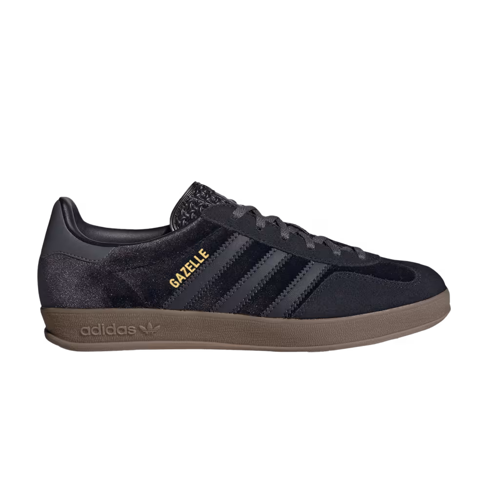 adidas Women's Gazelle Indoor Black Carbon Velvet