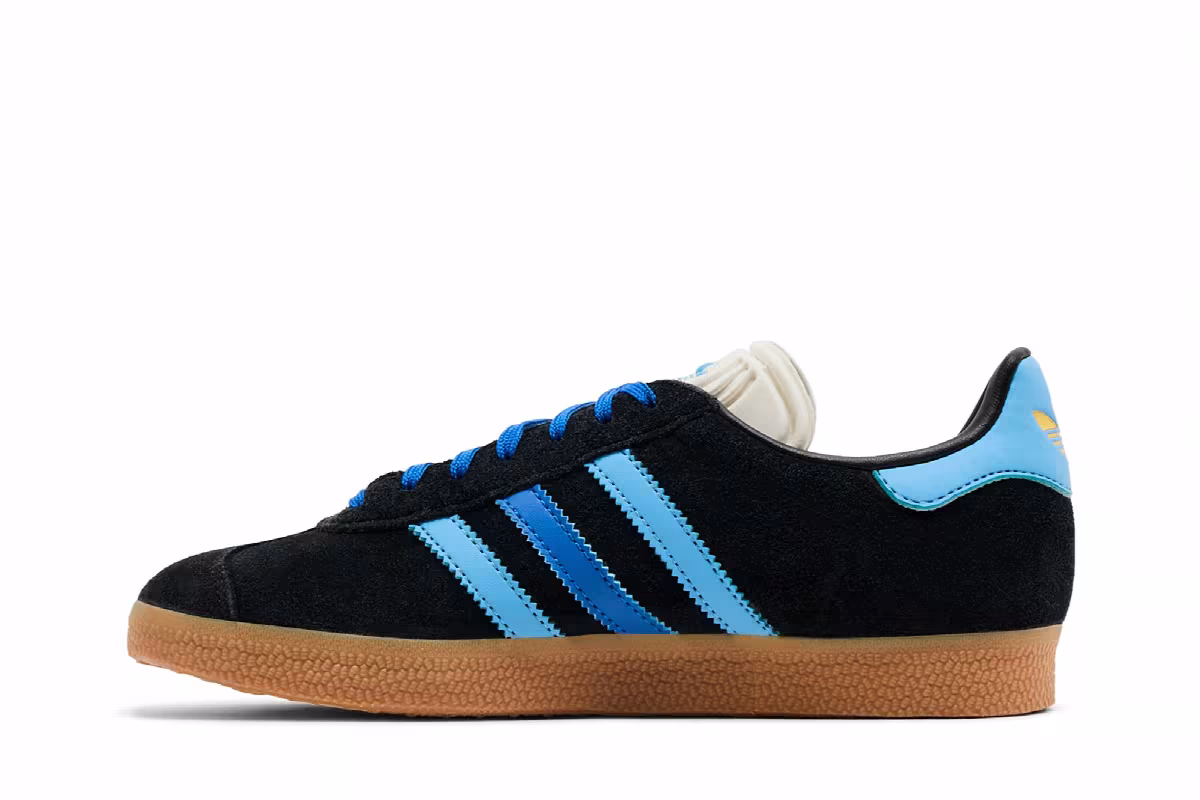 adidas Women's Gazelle Black Light Blue, view 4