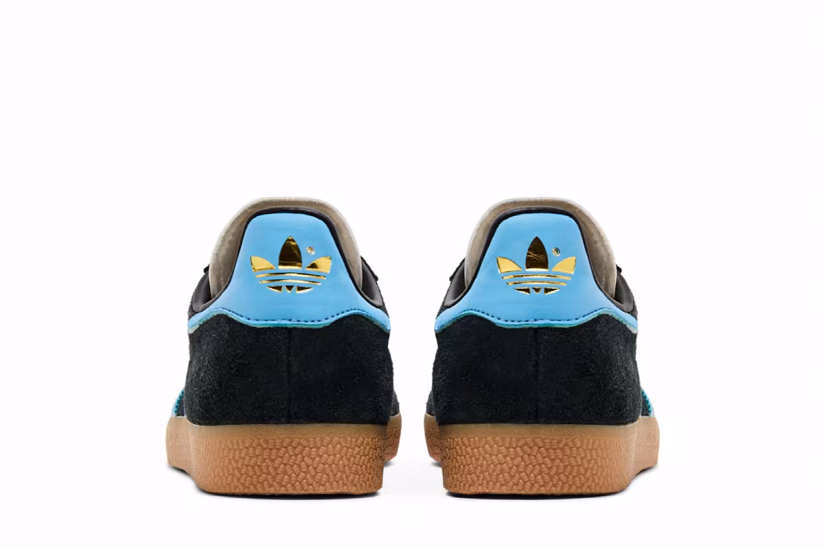 adidas Women's Gazelle Black Light Blue, view 7
