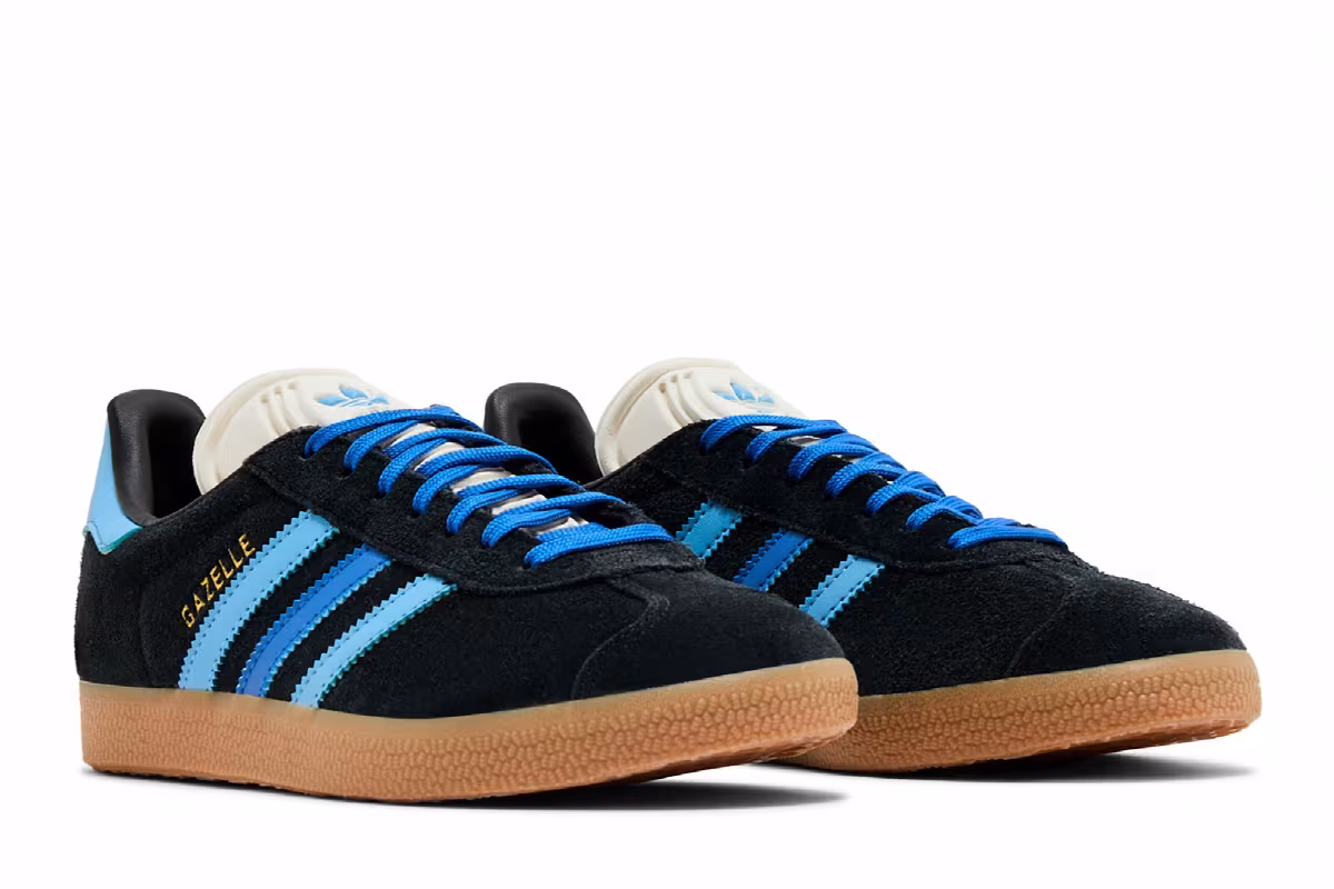 adidas Women's Gazelle Black Light Blue, view 9