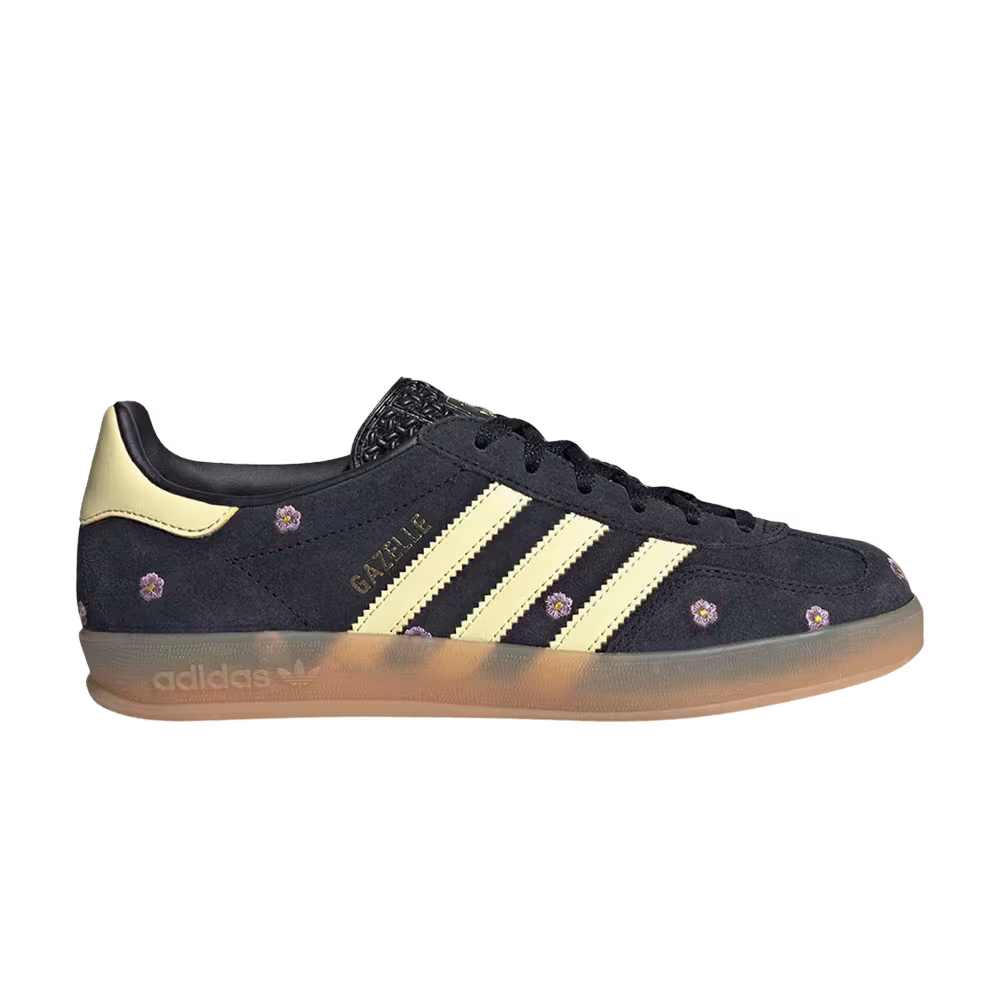 adidas Women's Gazelle Indoor Black Floral Embroidery