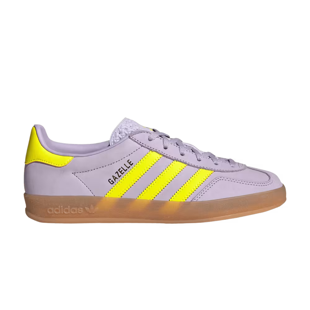 adidas Women's Gazelle Indoor Silver Dawn Solar Yellow