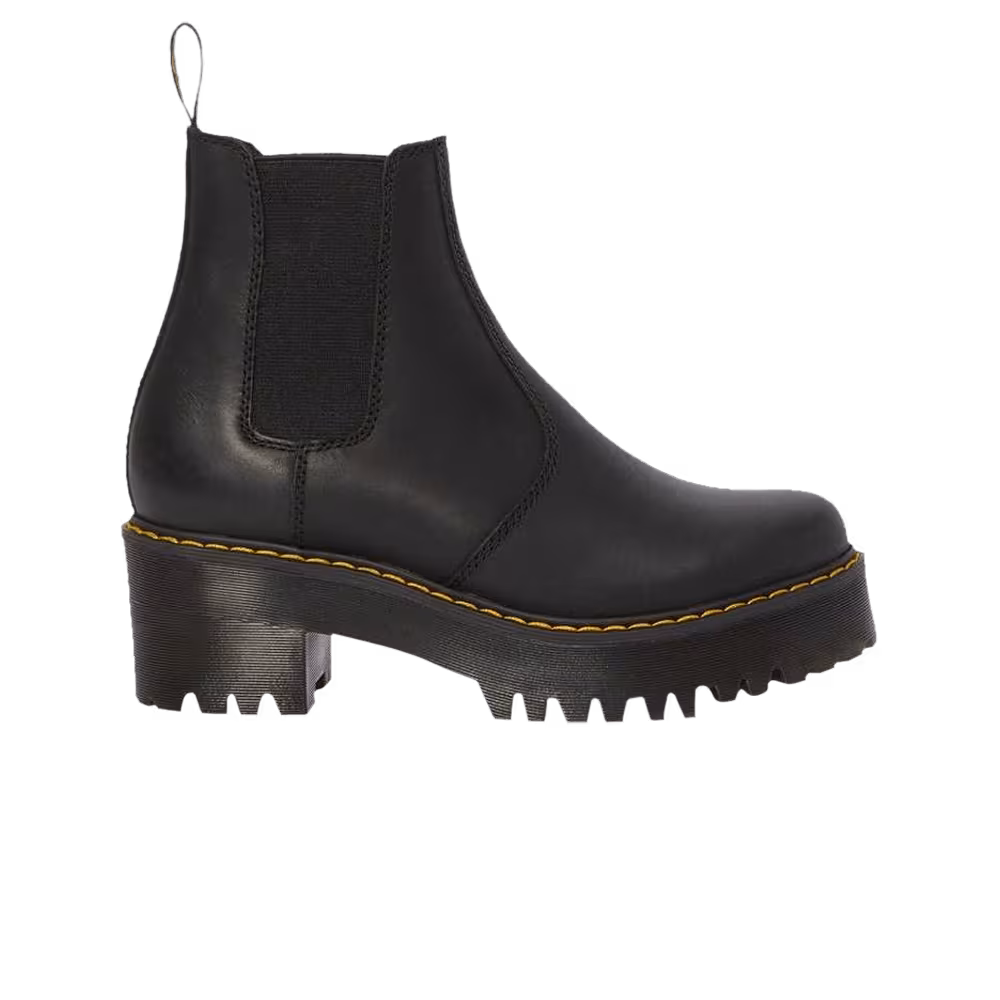 Dr. Martens Women's Rometty Platform Chelsea Black Burnished Wyoming