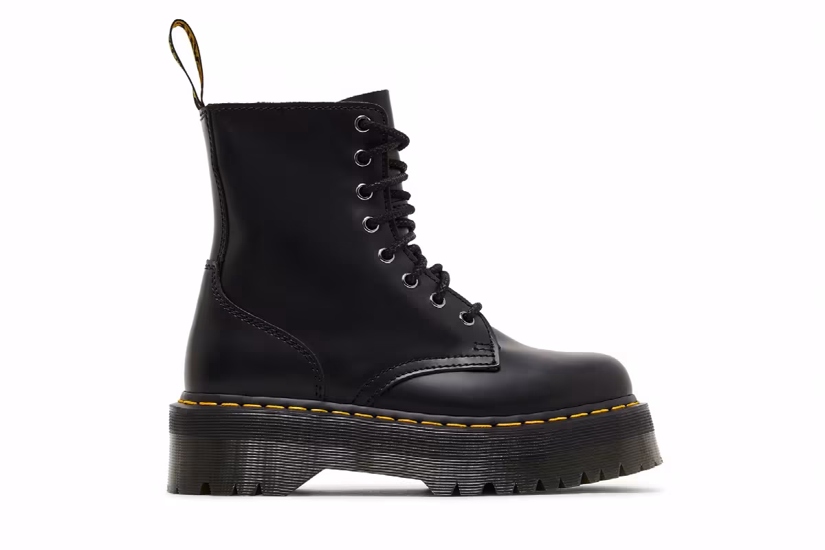 Dr. Martens Jadon Smooth Leather Platform Boot Black, view 2