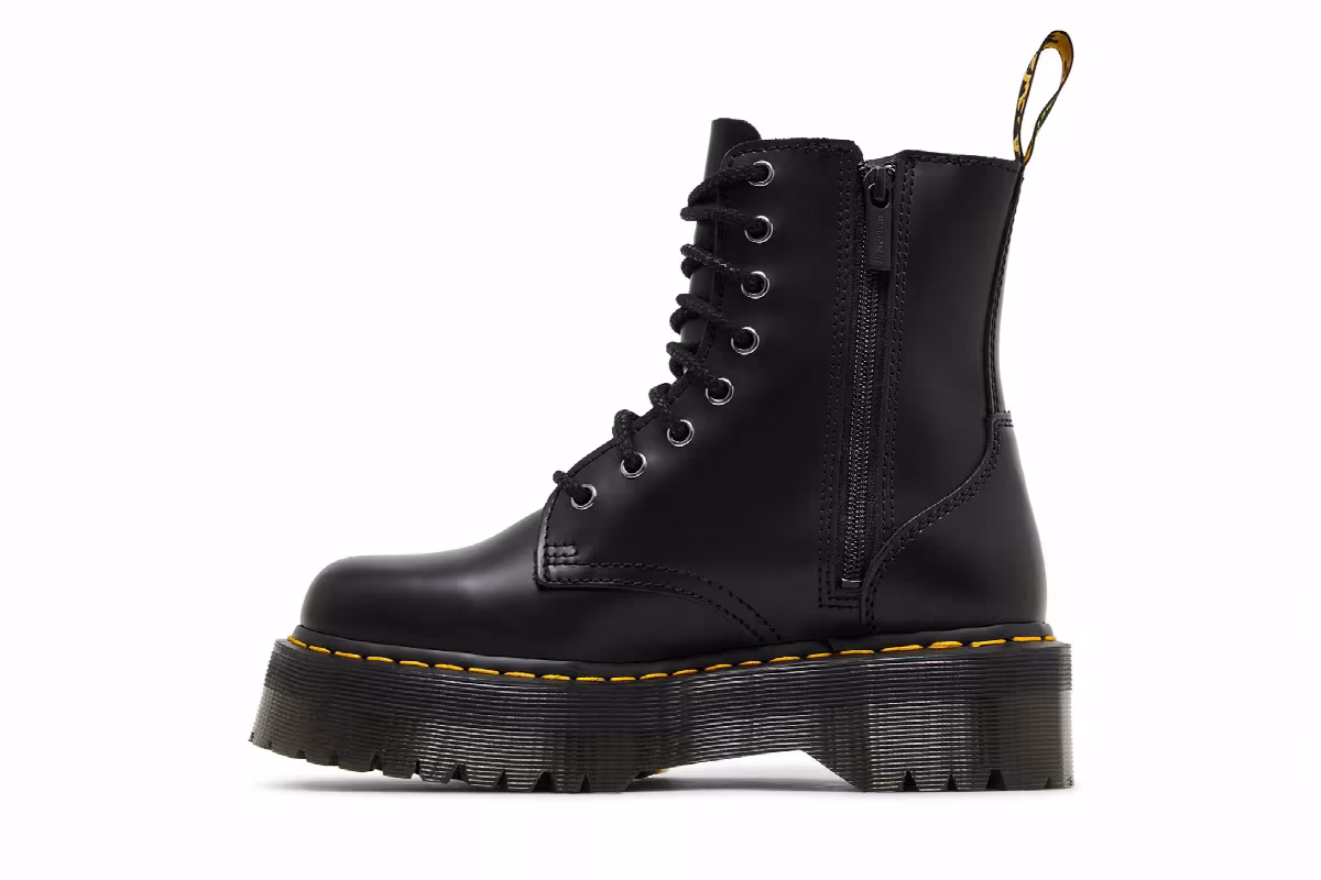 Dr. Martens Jadon Smooth Leather Platform Boot Black, view 4
