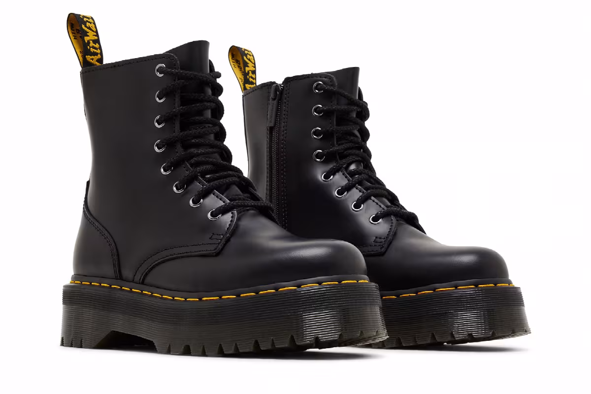 Dr. Martens Jadon Smooth Leather Platform Boot Black, view 9