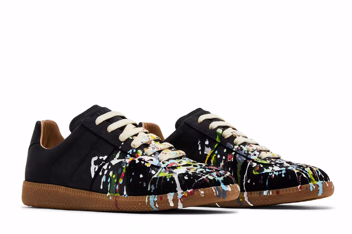 Maison Margiela Women's Replica Low Paint Splatter - Black Pollock, view 9