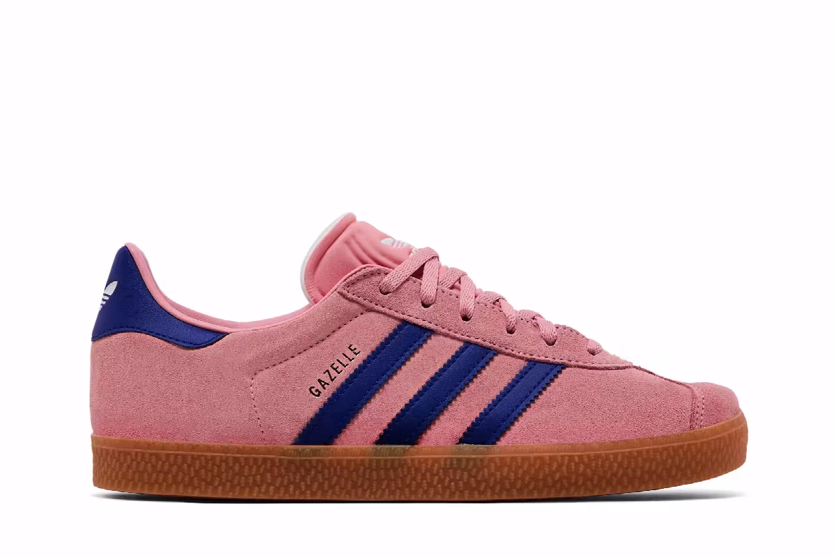adidas Gazelle J Semi Pink Spark Lucid Blue, view 2