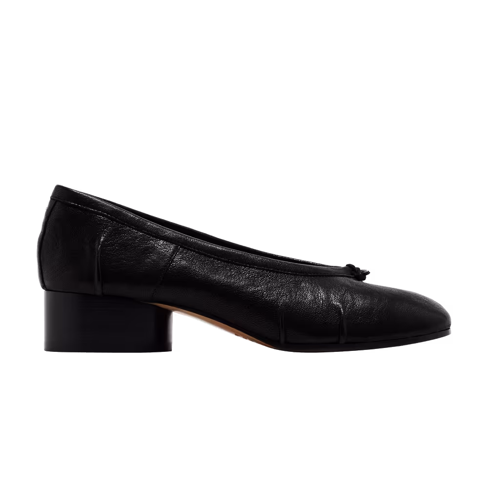 Maison Margiela Women's Tabi New Ballerina Artisanal Vintage Effect - Black