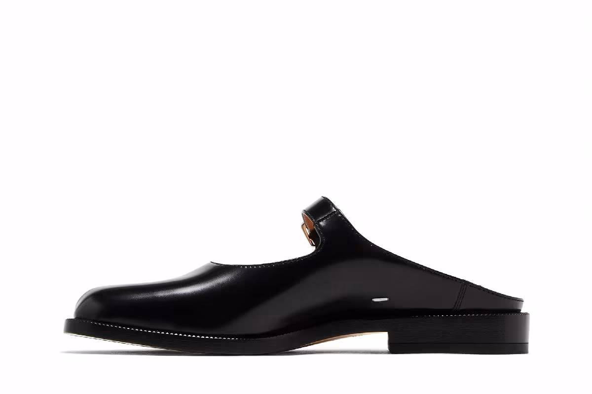 Maison Margiela Women's Tabi City Loafer Buckled Mule Black, view 4