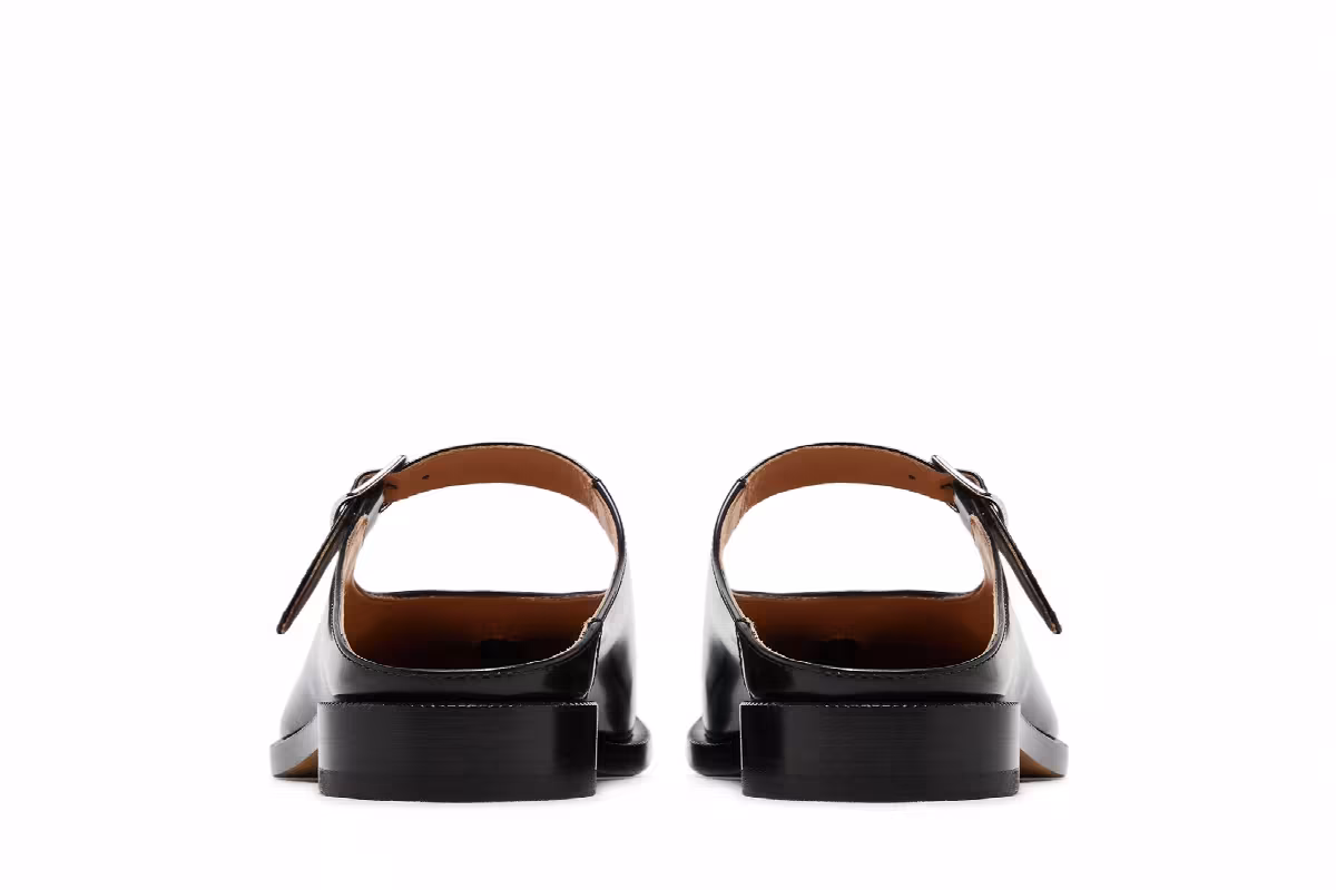 Maison Margiela Women's Tabi City Loafer Buckled Mule Black, view 7