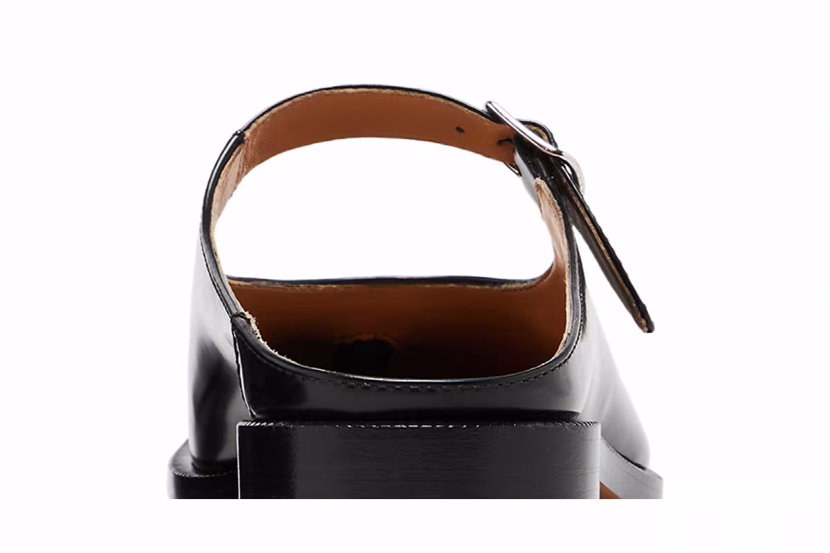 Maison Margiela Women's Tabi City Loafer Buckled Mule Black, view 8