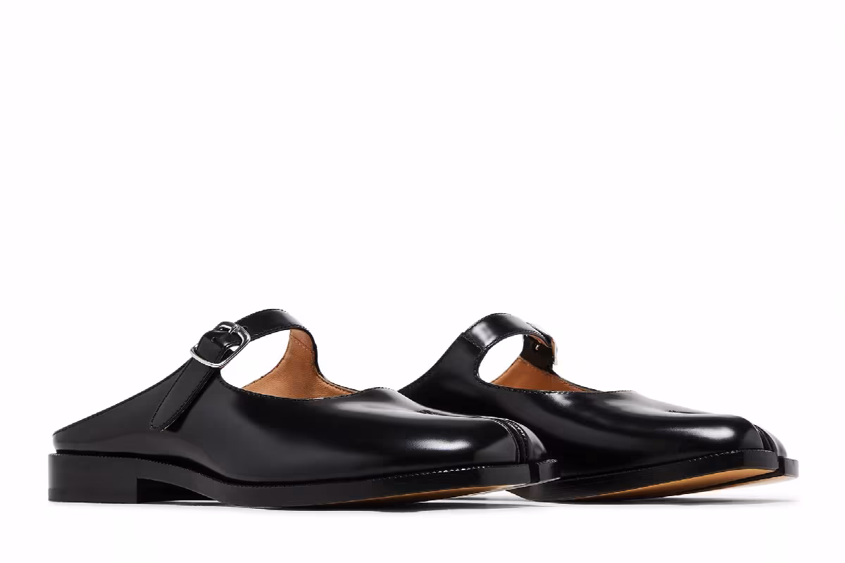 Maison Margiela Women's Tabi City Loafer Buckled Mule Black, view 9