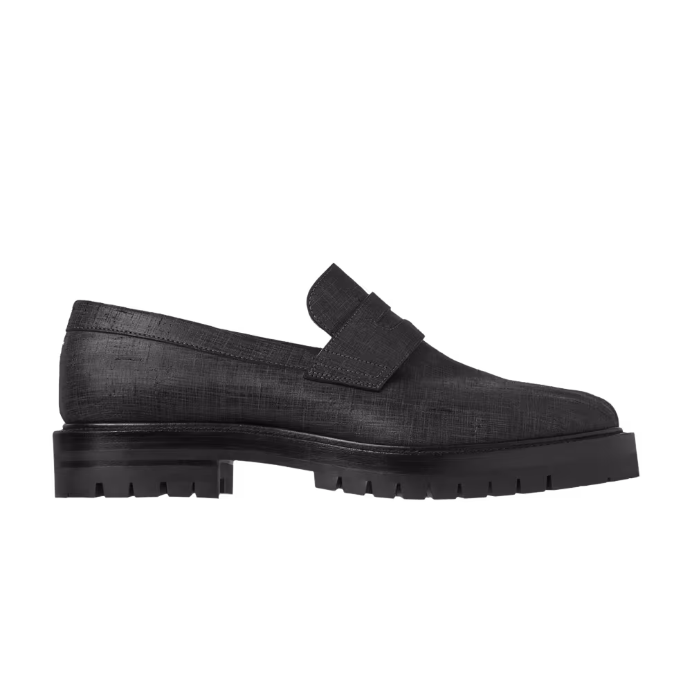 Maison Margiela Tabi County Loafer Black Scratched Waxy Leather
