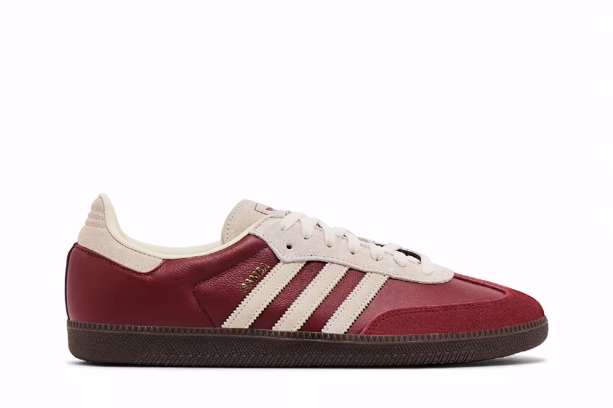 adidas Men's Samba OG Preloved Ruby Cream, view 2