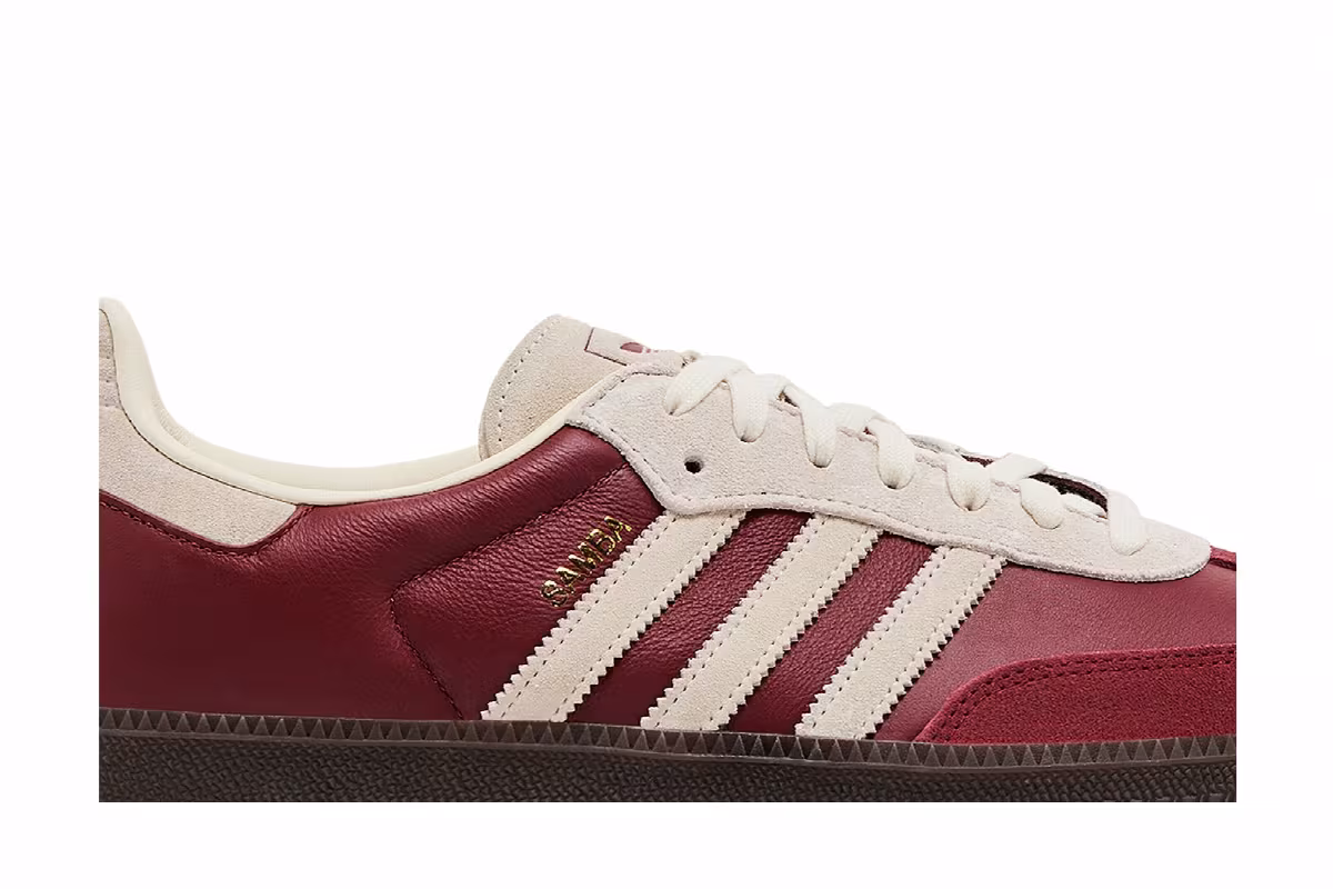 adidas Men's Samba OG Preloved Ruby Cream, view 3