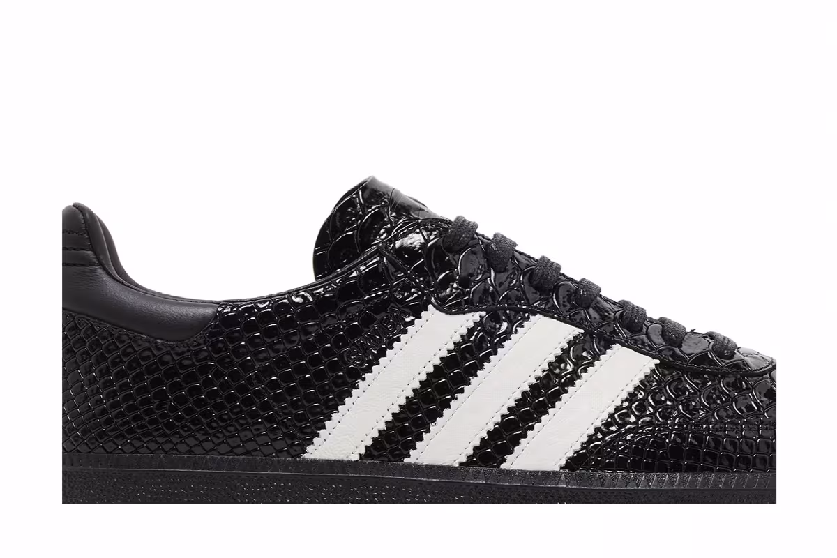 adidas Men's Samba OG Made in Italy Black Croc, view 3