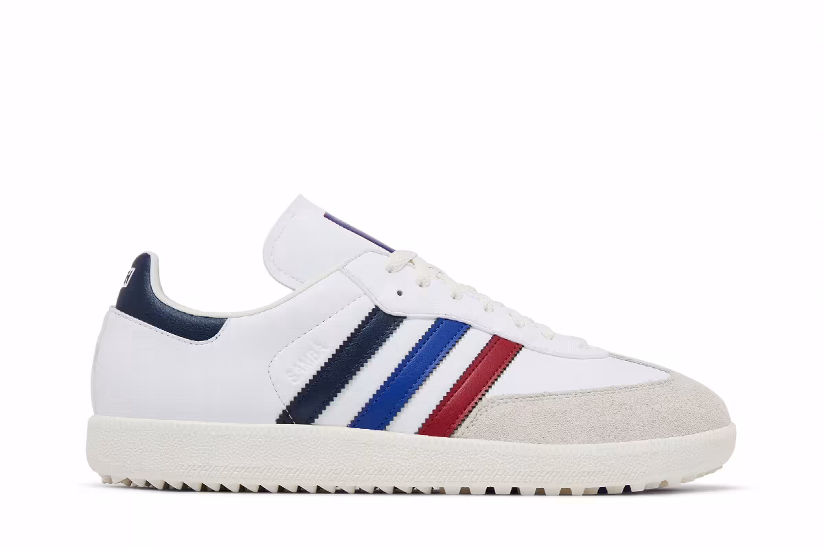 Kith x adidas Samba Spikeless Golf Red Blue Navy, view 2