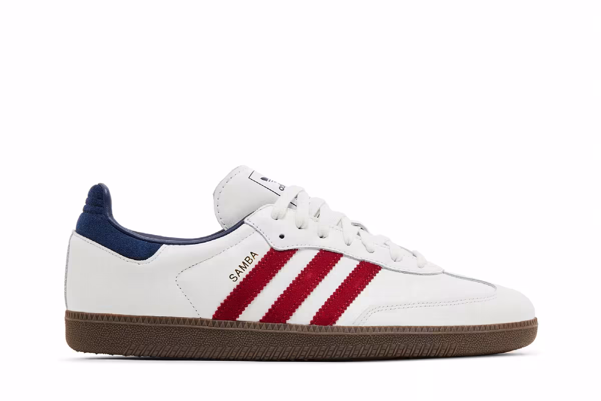 adidas Samba OG White Victory Red Indigo, view 2