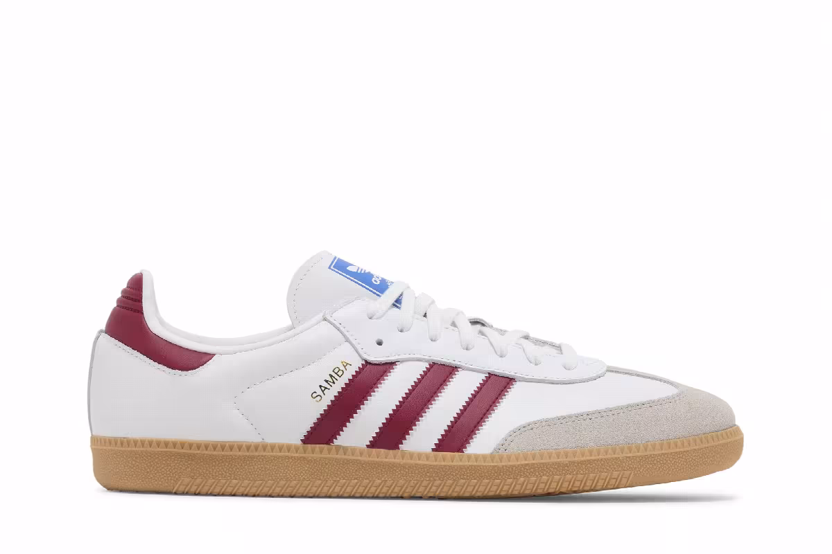 adidas Men's Samba OG White Burgundy Gum, view 2