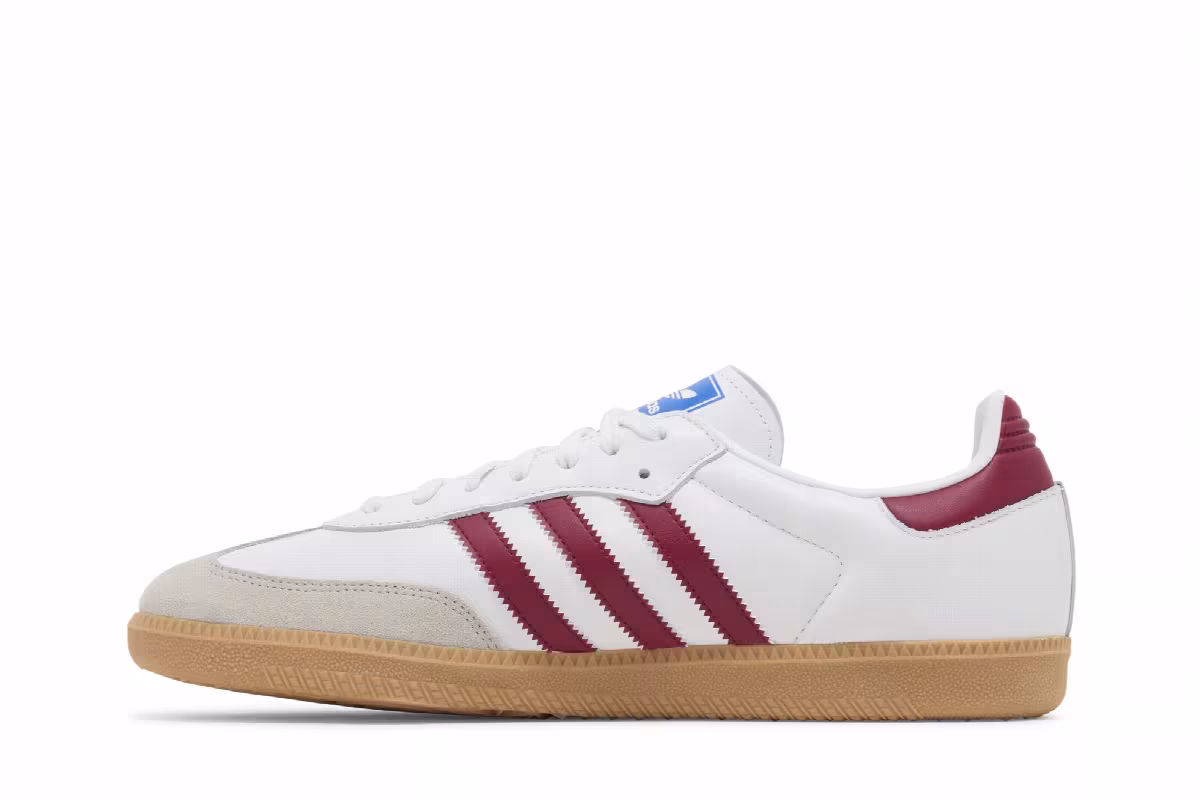 adidas Men's Samba OG White Burgundy Gum, view 4