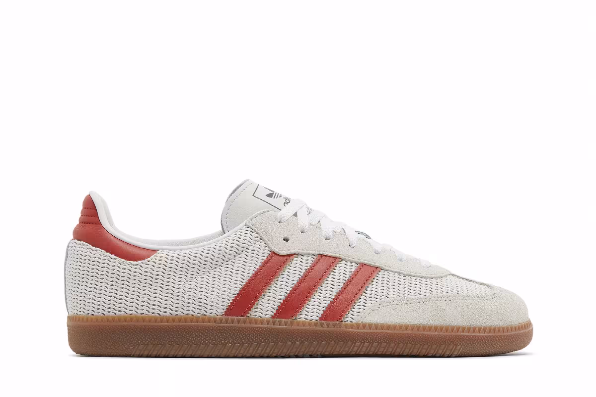 adidas Samba OG Crystal White Preloved Red, view 2