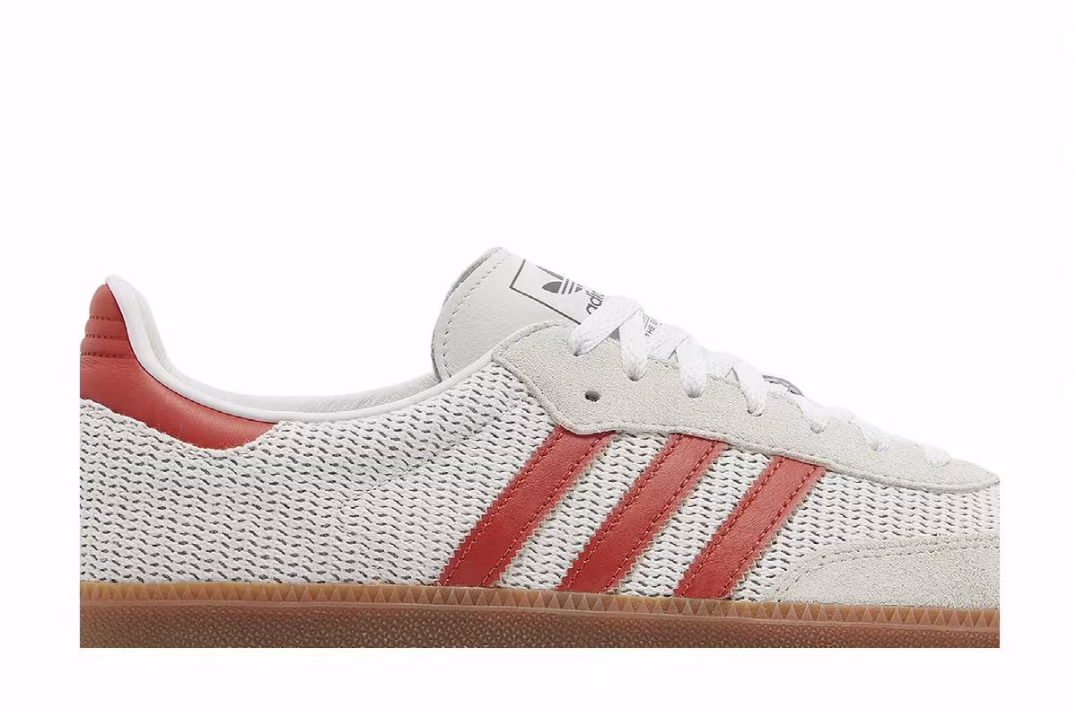 adidas Samba OG Crystal White Preloved Red, view 3