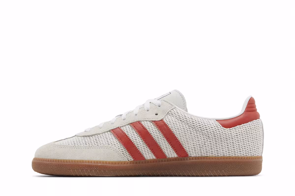 adidas Samba OG Crystal White Preloved Red, view 4