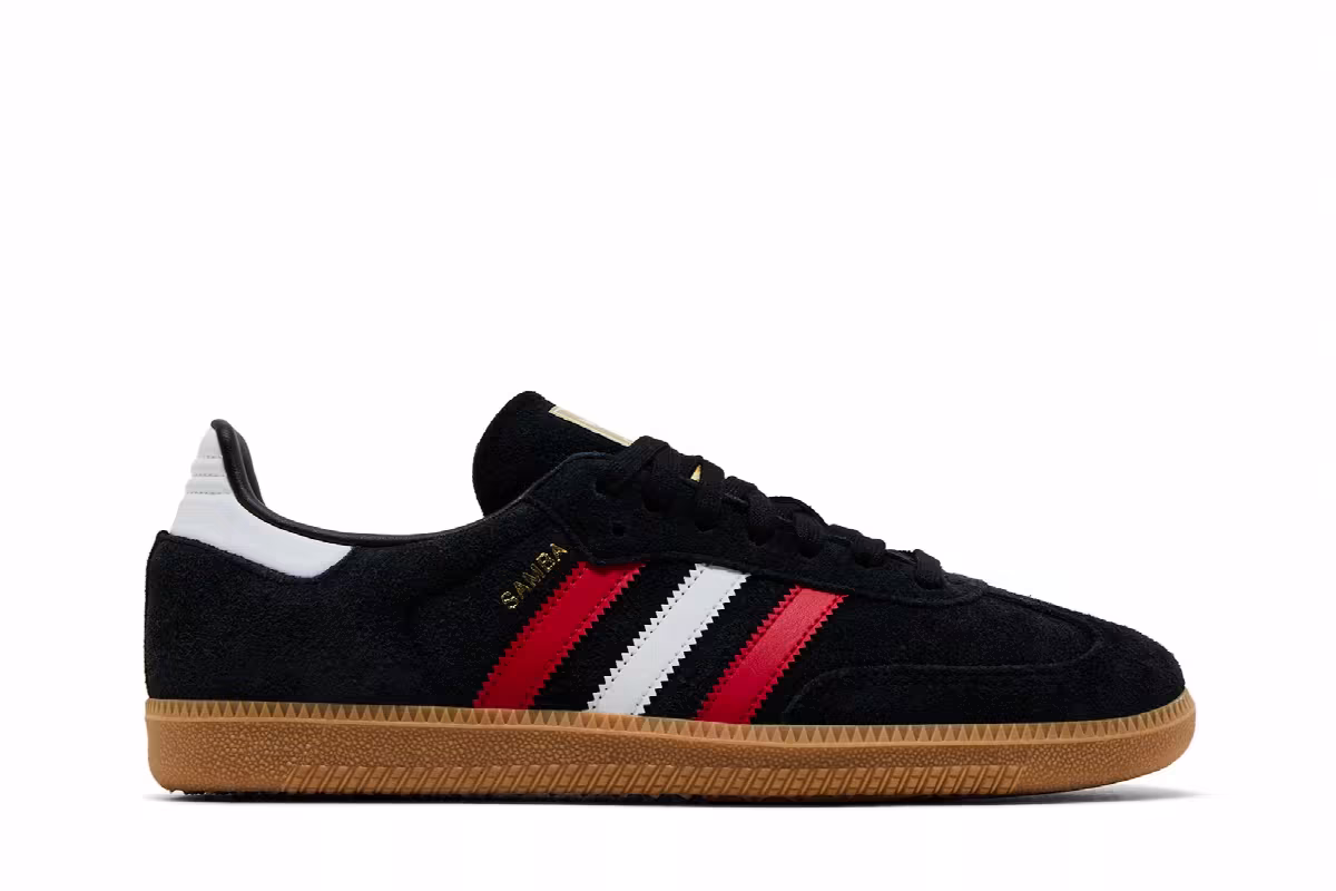 adidas Samba OG Black White Scarlet, view 2