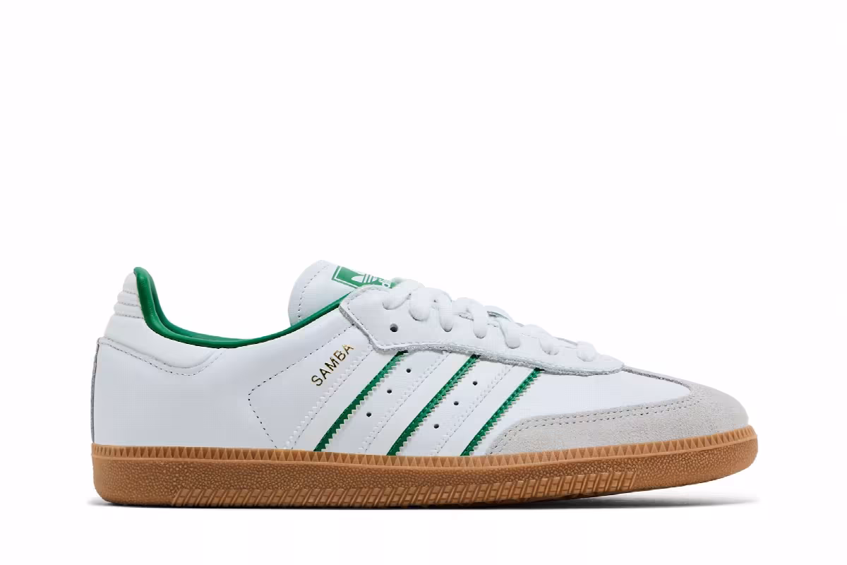 adidas Samba OG Cloud White Green, view 2