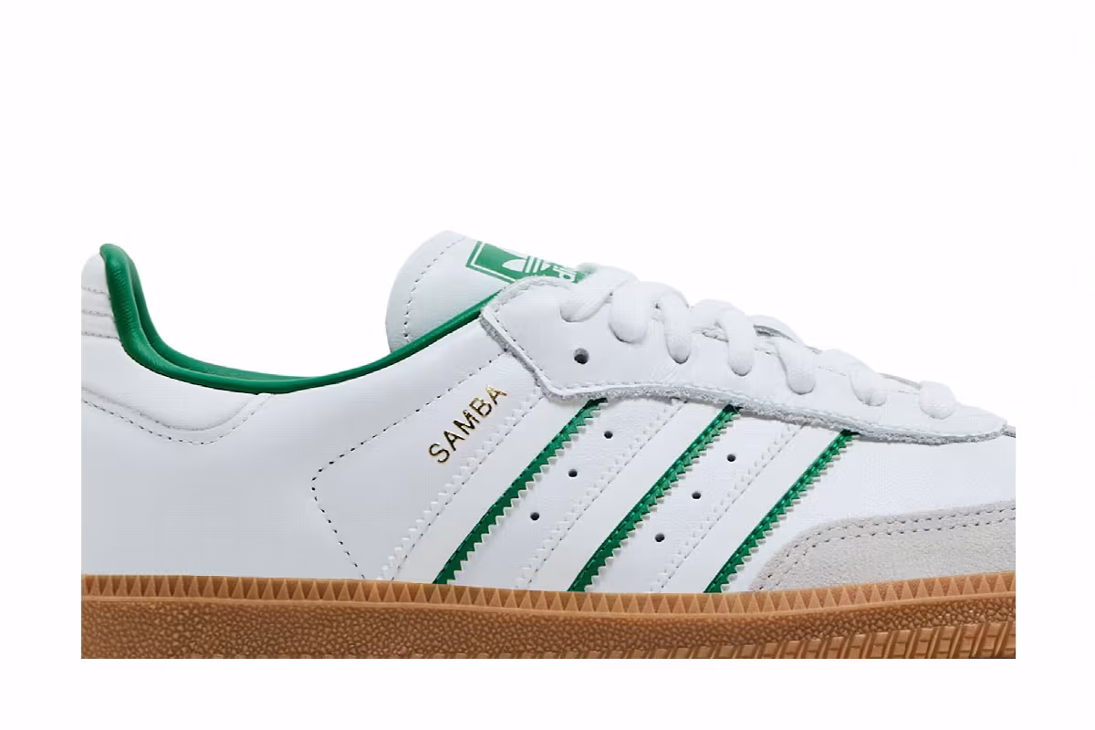 adidas Samba OG Cloud White Green, view 3