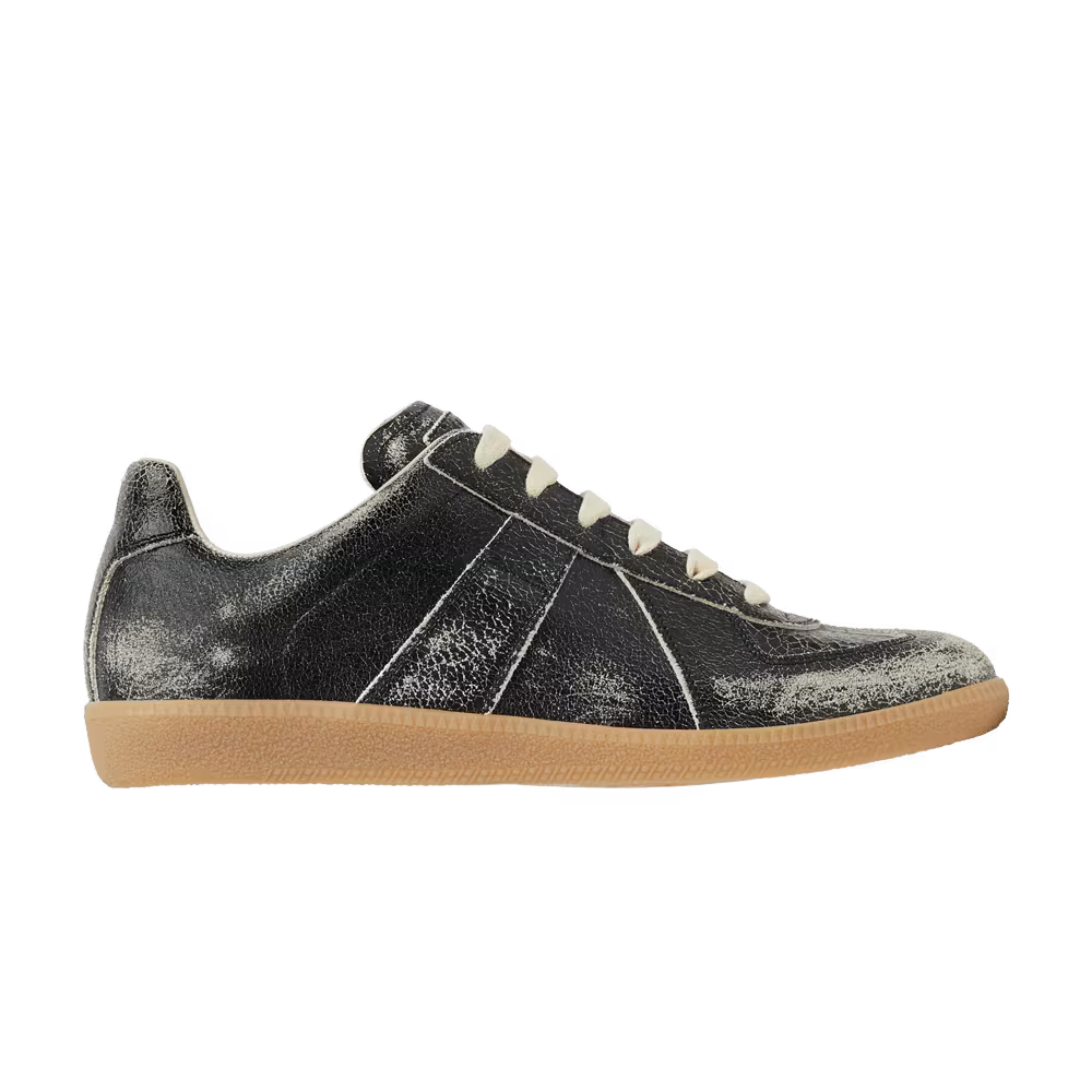 Maison Margiela Replica Black White Crackled Leather