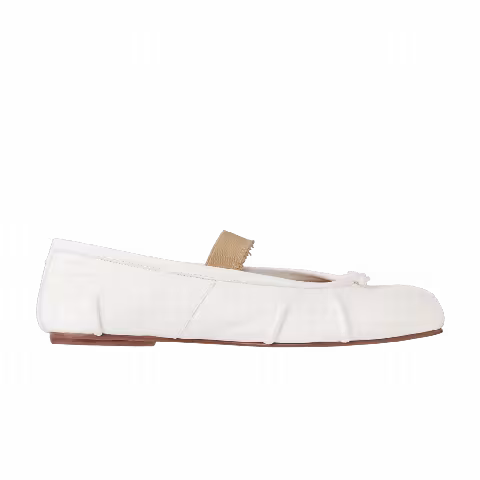 Maison Margiela Wmns Tabi Ballerina Flat Elastic Band 'Ivory Nude'