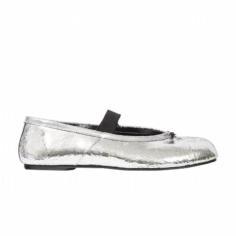 Maison Margiela Wmns Tabi Ballerina Flat Elastic Band 'Silver'