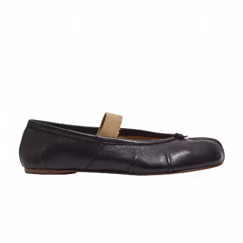 Maison Margiela Wmns Tabi Ballerina Flat Elastic Band 'Black Nude'