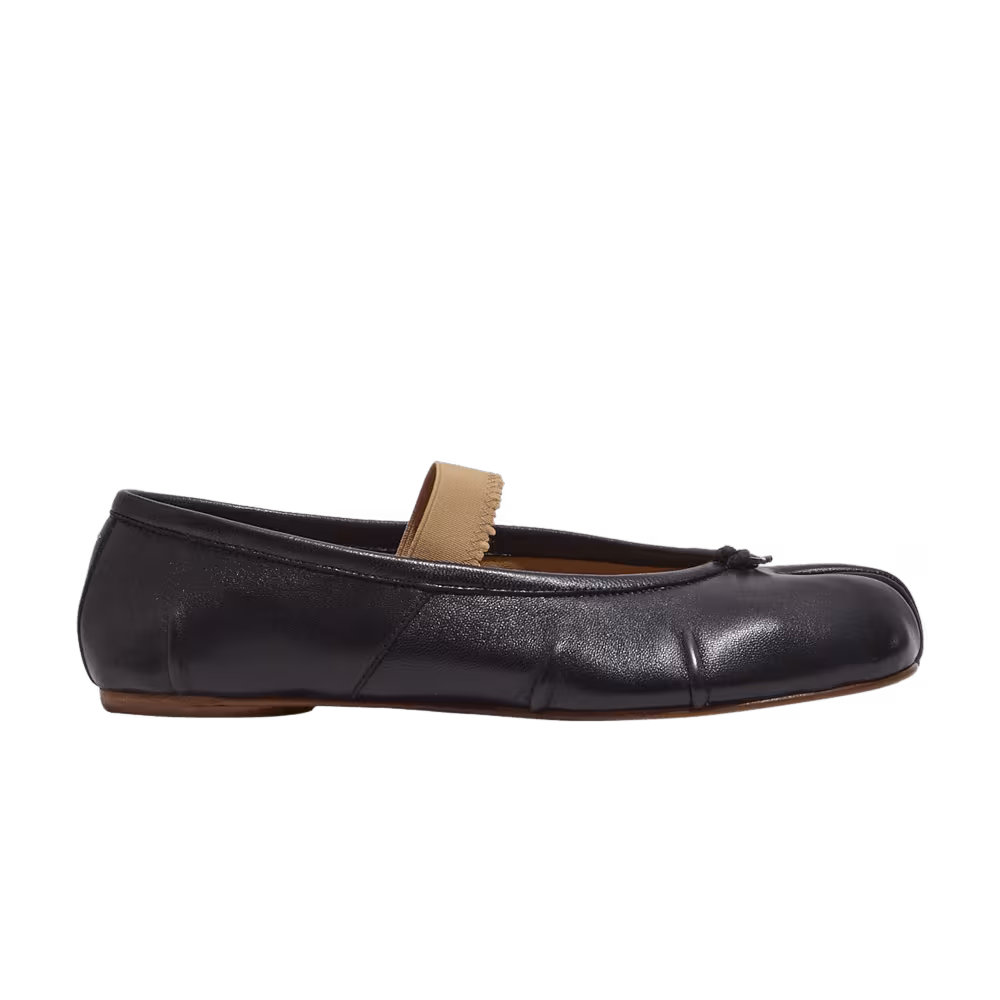 Maison Margiela Women's Tabi Ballerina Flat Elastic Band Black Nude