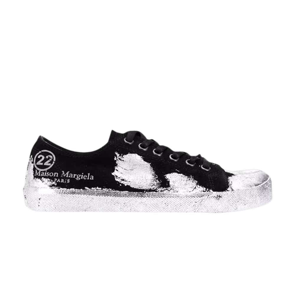 Maison Margiela Women's Velvet Tabi Paint Effect - Black