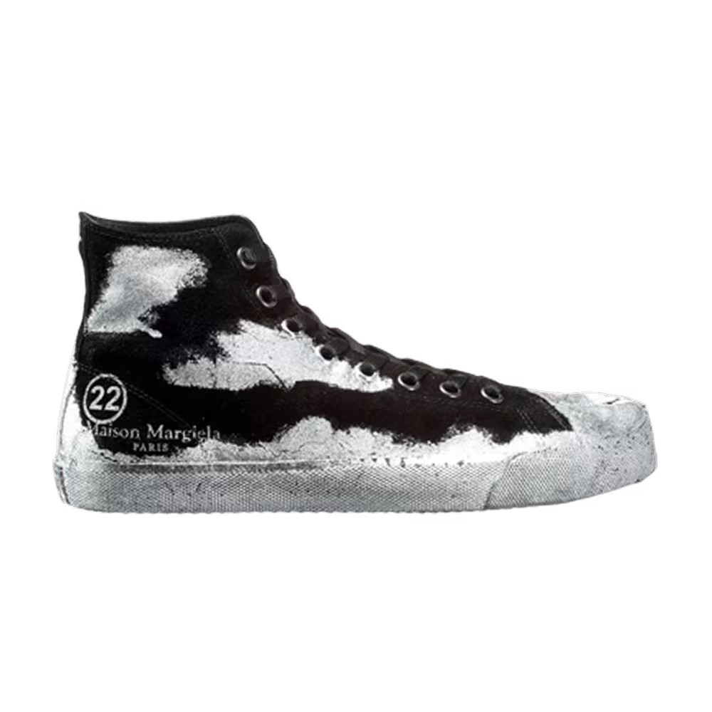 Maison Margiela Women's Tabi High Paint Effect - Black