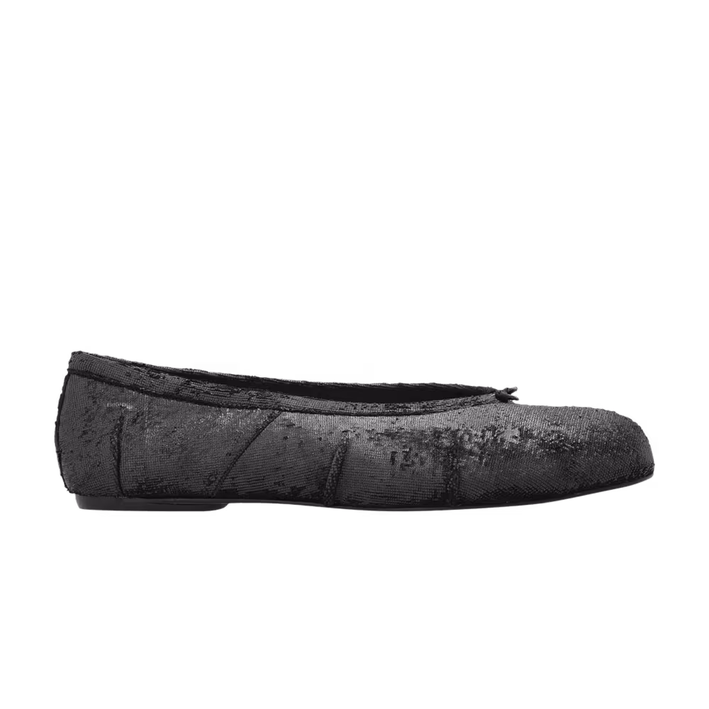 Maison Margiela Women's Tabi Ballerina Black Distressed