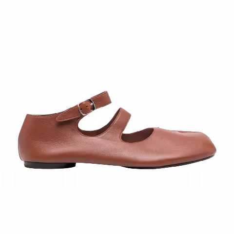 Maison Margiela Wmns Tabi Ballerina Double-Strap Flats 'Nutmeg'