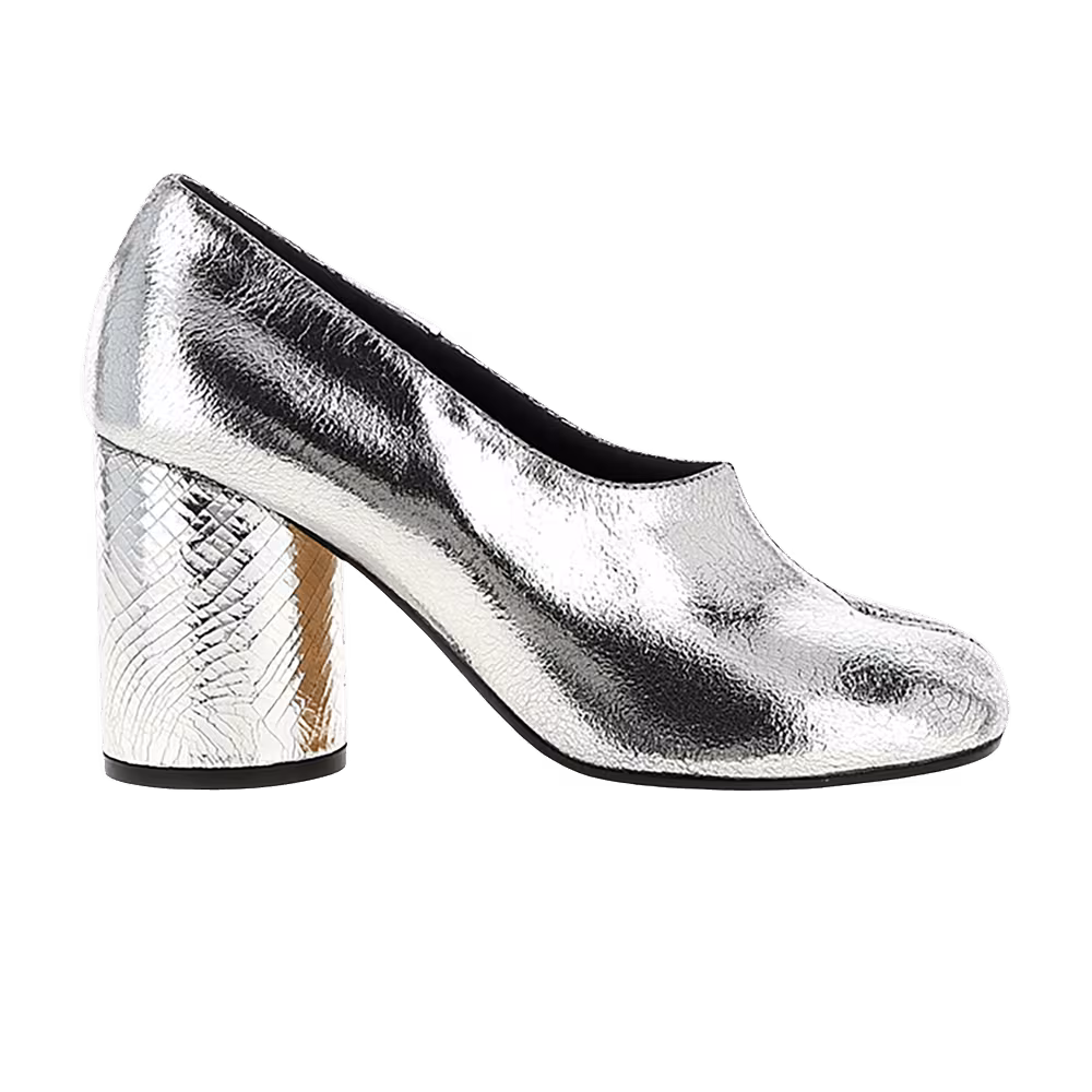 Women's Maison Margiela Tabi Ankle Boot Cracked Metallic Silver