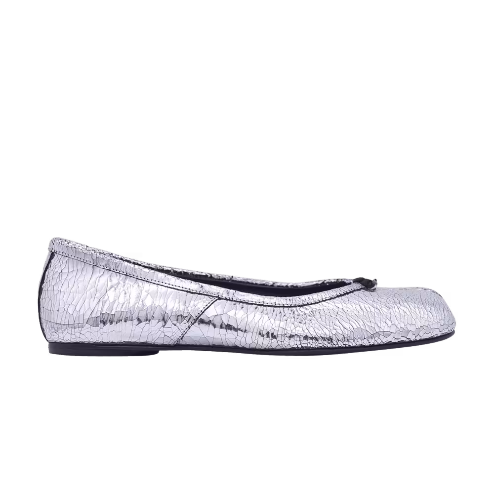 Maison Margiela Women's Tabi Ballerina Cracked Silver